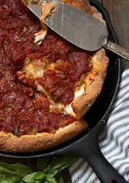 Cast Iron Skillet Deep Dish Pizza This Cast Iron Skillet Deep Dish Pizza Is Filled With Chee Deep Dish Pizza Recipe Deep Dish Pizza Cast Iron Skillet Cooking