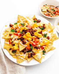 Soft Scrambled Eggs And Spicy Chorizo Breakfast Nachos I Am A Food Blog Recipe Chorizo Breakfast Breakfast Nachos Food