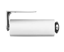 The kamenstein perfect tear wall mount paper towel holder makes use of a ratcheting system to prevent the roll from unraveling when you pull. Simplehuman Long Wall Mount Kitchen Roll Holder Stainless Steel
