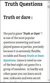 When you think of truth or dare, you undoubtedly think of blushing cheekbones because of all the awkward questions you have to answer. Truth Or Dare Questions For All Amazon De Apps Fur Android