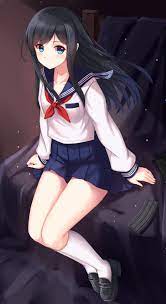Short black hair anime girls? 2970794 Blue Eyes Anime Girls School Uniform Long Black Hair Wallpaper Cool Wallpapers For Me