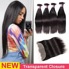 unice hair icenu series straight bundles with transparent