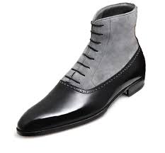 искусство стратегии уроки стива джобса билла гейтса и энди гроува Handmade Men Black And Gray Lace Up Boot Mens Ankle Two Tone Boot Boot For Men Rangoli Collection Ankle Boots Men High Ankle Boots Genuine Leather Boots