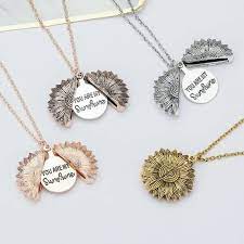 You Are My Sunshine Necklace Radiant Jewels Radiantjewels Sunshine Necklace Romantic Necklace Sunflower Necklace