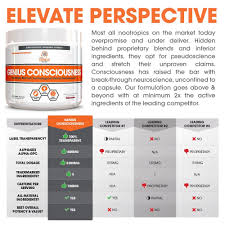 Genius consciousness is a decent nootropic supplement that contains a few fantastic nootropics but is slightly underdosed. Genius Consciousness Ten Ingredient Nootropic Takes Living To The Next Level