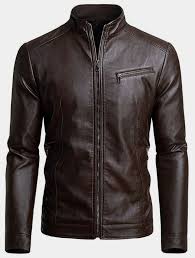 Men S New Dark Brown Faux Leather Casual Jacket For Winter 2019 In 2020 Leather Jacket Leather Jackets Online Vintage Leather Jacket
