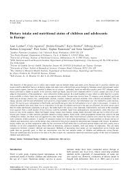PDF) Dietary intake and nutritional status of children and adolescents in  Europe
