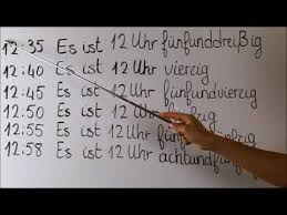 الساعة في اللغة الالمانية Die Zeit Youtube