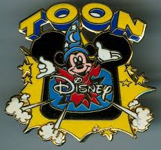 Disney Channel Sorcerer Mickey Mouse Toon Disney Old Tv Logo Pin From 1998 Contemporary Disney Disney Collectables Disney Trading Pins Above, the text this has been a presentation of flies above the logo, and trails of sparkles move across the objects.