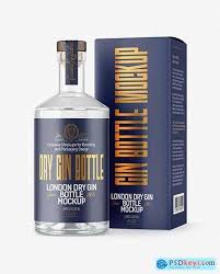 Clear Glass Gin Bottle With Box Mockup 56208 In 2020 Gin Bottles Bottle Box Mockup