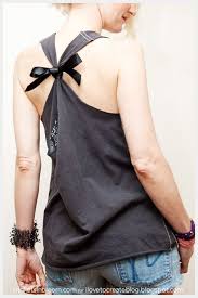 Diy Rocker Shirt With Ribbon Tie Detail Shirt Makeover Tshirt Refashion Diy Shirt