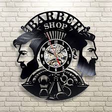 Free for commercial use high quality images Laser Cut Barber Shop Vinyl Record Wall Clock Hairstyle Salon Wall Decor Free Vector Cdr Download 3axis Co