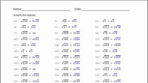 Simplifying Radical Expressions Worksheet Answers Lovely Simplify Radicals Worksheet F In 2020 Simplifying Radical Expressions Simplifying Radicals Radical Expressions