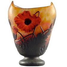 Daum Nancy France Poppy Vase Circa 1920 1stdibs Com Vintage Art Glass Daum Nancy Daum