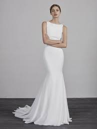 Bateau Neck Sleeveless Illusion Lace Back Mermaid Wedding Dress Kleinfeld Bridal Pronovias Wedding Dress Wedding Dress Trends Boat Neck Wedding Dress