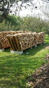 My Solution To Stacking 10 Chords Of Wood A Few Large Cinder Blocks And Pressur Blocks C Shed Landscaping Firewood Storage Outdoor Backyard Landscaping