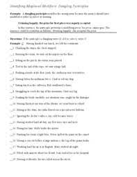 Misplaced Modifiers Lesson Plans Worksheets Lesson Planet
