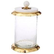 Their clear base lets you check contents and the silicone gasket helps preserve freshness. Marble Lid Metal Decorative Gold Finished Canister For Cookies Buy Marble Lid Metal Decorative Gold Finished Canister For Cookies Wholesale Glass Canister Set Decorative Glass Canister With Metal Lid Fancy Glass Canister For Cookies