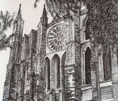 Durham Cathedral English Architecture English Building Artwork Pen Drawing Durham England Durham Grad Buildings Artwork Building Art Architecture Drawings