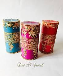 Pink Color Scented Pillardesign With Henna Motif Unique Eid Henna Candles Scented Pillar Candles Pillar Candles
