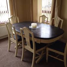 Chalk Paint Makeover Complete Pine Dining Table And Chairs Transformed With Annie Sloan Chalk Paint Pine Dining Table Kitchen Table Makeover Painted Kitchen Tables