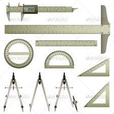 A Set Of Mathematic Measurement Instrument For Architecture School Education And Industrial Work This Set Architect Tools Vector Graphics Design Architect