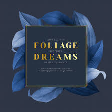 Navy blue watercolor splashes and brush strokes clipart, textures and backgrounds. Download Premium Vector Of Gold Square Frame Decorated With Blue Leaves On Blue Leaves Blue Decor Gold Circle Frames