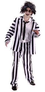 Complete with voice throwing and sandworm attack. Crazy Ghost Mens Fancy Dress Movie Halloween Black White Striped Suit Costume All Men S Costumes Budget Fever