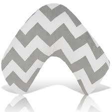Amazon Com Luna Lullaby Bosom Baby Nursing Pillow Chevron Grey Breast Feeding Pillows Baby