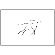 Abstract Black And White Animal Drawings Wall Art Modern Minimalist Black White Drawing Horse Curve A 81 Modern Drawing Black Canvas Paintings Black And White Artwork