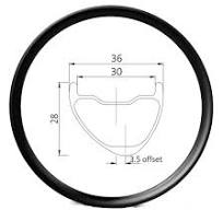 Custom 29er mtb XC 30mm internal 28mm deep asymmetric carbon ...
