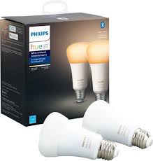 Philips Hue White Ambiance A19 Bluetooth Smart Led Bulb 2 Pack Adjustable White 548560 Best Buy