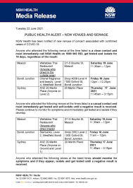 Speaking at a snap press conference alongside nsw premier gladys berejiklian, mr hazzard announcing heavy fines to anyone found leaving the greater sydney area. Nsw Health On Twitter Public Health Alert New Venues And Sewage Nsw Health Has Been Notified Of New Venues Of Concern Associated With Confirmed Cases Of Covid19 Https T Co Vlg7ot1ql0