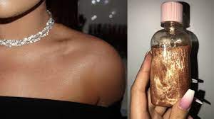 Testing Diy Fenty Body Lava Dupe Baby Oil Highlighter Youtube Body Oil Diy Shimmer Body Oil Baby Oil