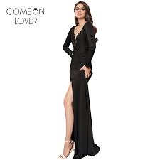 En hiver ou en été, c'est la pièce de votre dressing qui vous assure élégance et féminité. Comeonlover Tiefem V Ausschnitt Vorne Offen Sexy Kleid Maxi Formal Robe Longue Kleider Schwarz Langarm Vestido Senhora Elbise Vl1012 Aliexpress