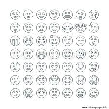 These colourful, black and white emojis are fun to play with. Emoji Flat Emoticons Set Modern Flat Smileys Icon Coloring Pages Printable