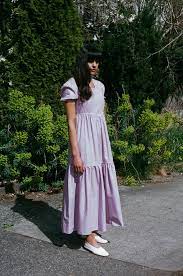 Batsheva Empire Dress Lavender Garmentory