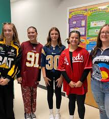 Spirit day #1 was a success! Today was jersey day where students got to  where their favorite sports jerseys. Tomorrow will be Rhyme Without Reason  Day! #lcabulldogs #spiritweek #upsidedownlivelikejesus