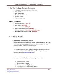 Sample Website Design Quotation Templates And Tips To Set Your Fee Website Development Estima Web Design Quotes Estimate Template Web Design