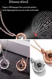 Rose Gold Silver Projection Pendant Necklace I Love You In 100 Languages Free Shipping Necklace Pendant Pendant Necklace