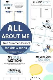 Flowers are the perfect subject. All About Me Summer Journal For Kids And Teens Natural Beach Living