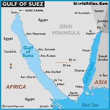 It connects the mediterranean sea to the red sea through the isthmus of suez. Map Of Gulf Of Suez Gulf Of Suez Location Facts Major Bodies Of Water Red Sea World Atlas