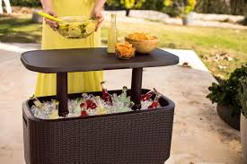 Keter Bevy Bar Table And Cooler Combo In 2020 Bar Table Cool Tables Serving Table