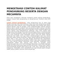 Salah satu di antaranya adalah seri penyuluhan bahasa indonesia: Mengetahui Contoh Kalimat Penghubung Beserta Dengan Mecamnya By Fridaddv Issuu
