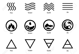 And the tattoo idea altogether is amazing. Ilustracion De Trama De Iconos De Cuatro Elementos Linea Triangulo Y Elements Tattoo Four Elements Tattoo Element Symbols