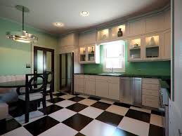The art deco movement began just before wwi, a rebellious response to the more formal victorian era and a specific rally against its preceding art nouveau movement. The Great Double Doors The Dramatic B W Floor Tiles The Built In Corner Dining Booth The Light F Art Deco Kitchen Art Deco Kitchen Design Art Deco Interior