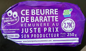 Beurre De Baratte Demi Sel C Est Qui Le Patron 250 G