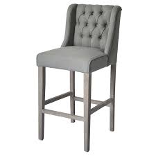 This allows for versatility and incorporating each piece into your unique design! Luke Grey Linen Tufted Barstool With Reclaimed Wood Legs 29 At Home