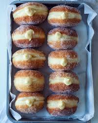 Doughnuts With Rich Vanilla Cream Recipe Homemade Doughnuts Doughnut Recipe Desserts