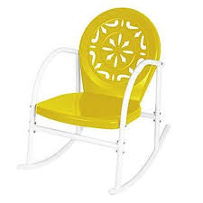 Garden Oasis Retro Steel Clam Rocker Yellow 62 99 At Kmart Metal Garden Furniture Patio Rocking Chairs Garden Oasis